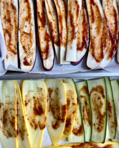 Marinated eggplant and zucchini