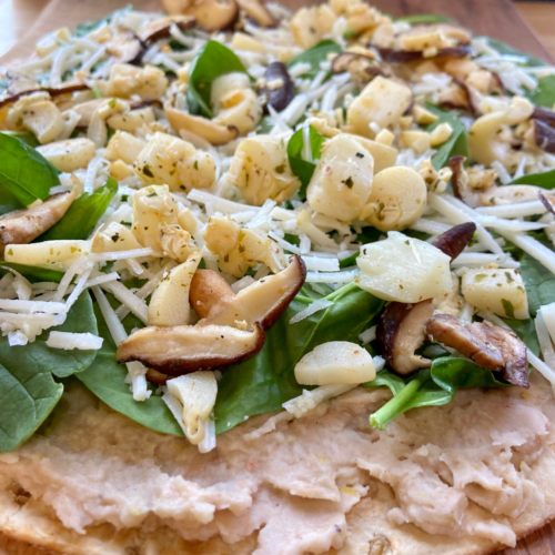 vegan seafood-inspired vegan pizza