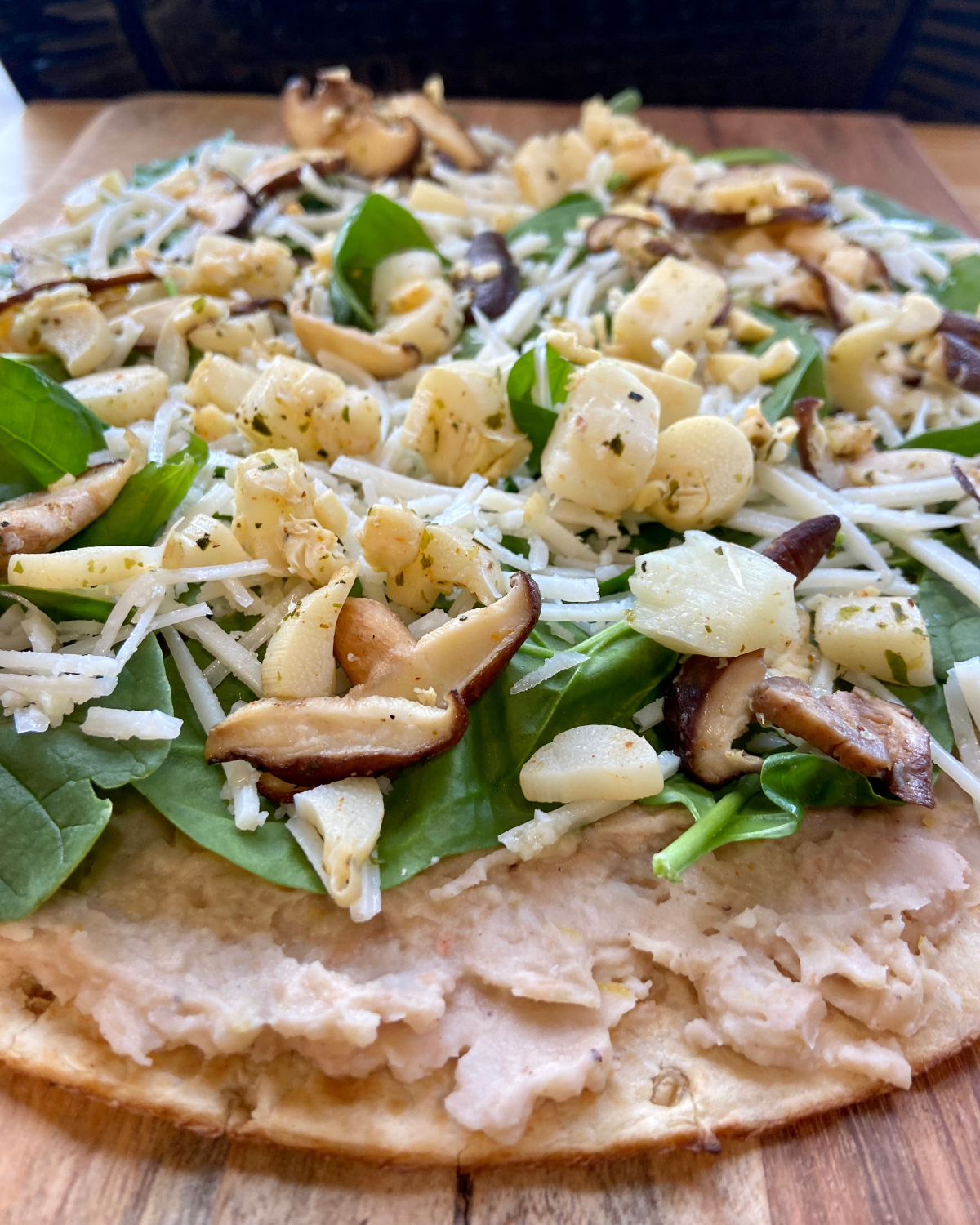 vegan seafood-inspired vegan pizza
