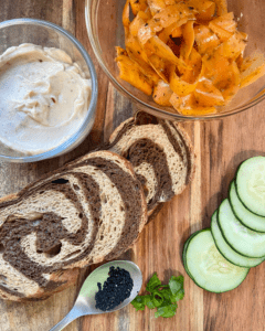 asian carrot lox toast