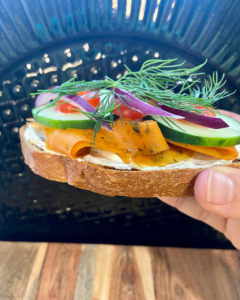 vegan carrot lox toast