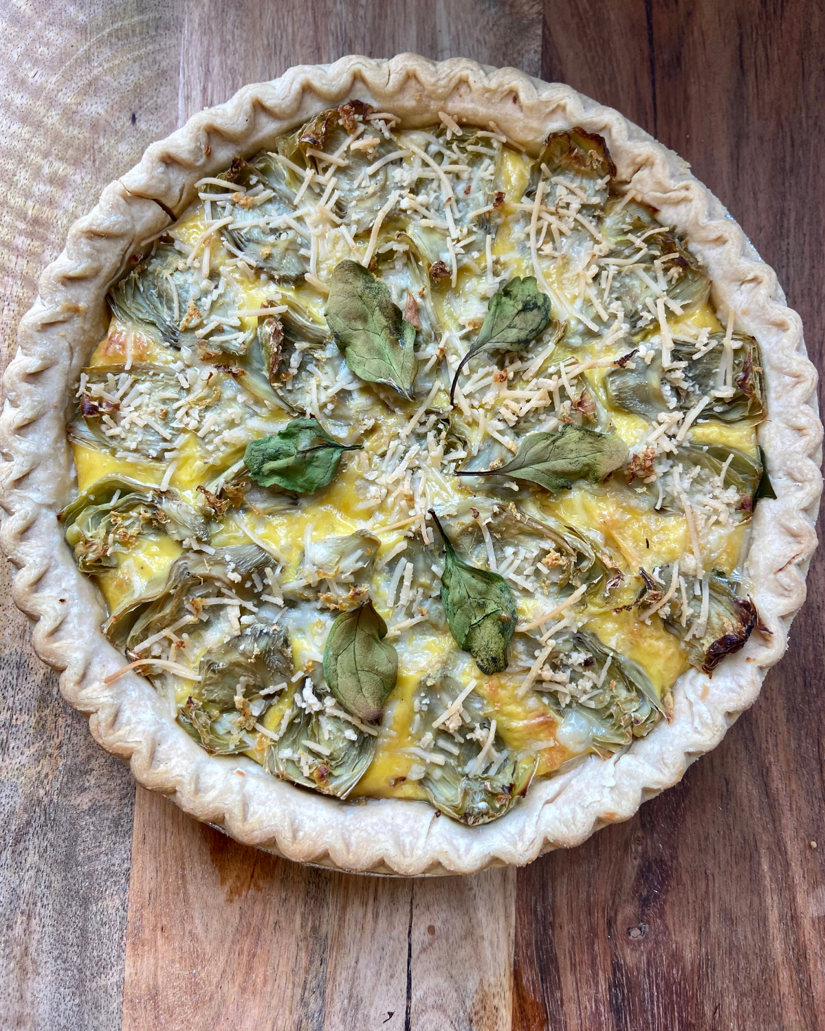 SPINACH AND ARTICHOKE VEGAN QUICHE