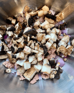 portobello mushrooms for vegan sausage and couscous soup