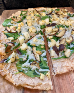 vegan seafood-inspired vegan pizza