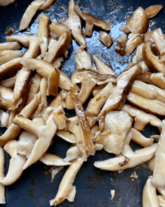 sautéed mushrooms for vegan "seafood" salad