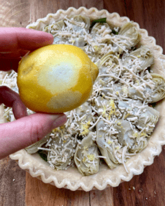 lemon zest for vegan quiche