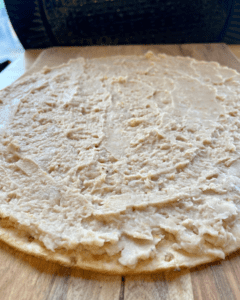 crust and white bean puree for vegan seafood pizza