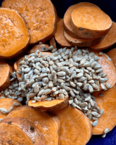 rosemary blackberry sweet potato silver dollar pancakes