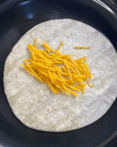 vegan cheese on tortilla