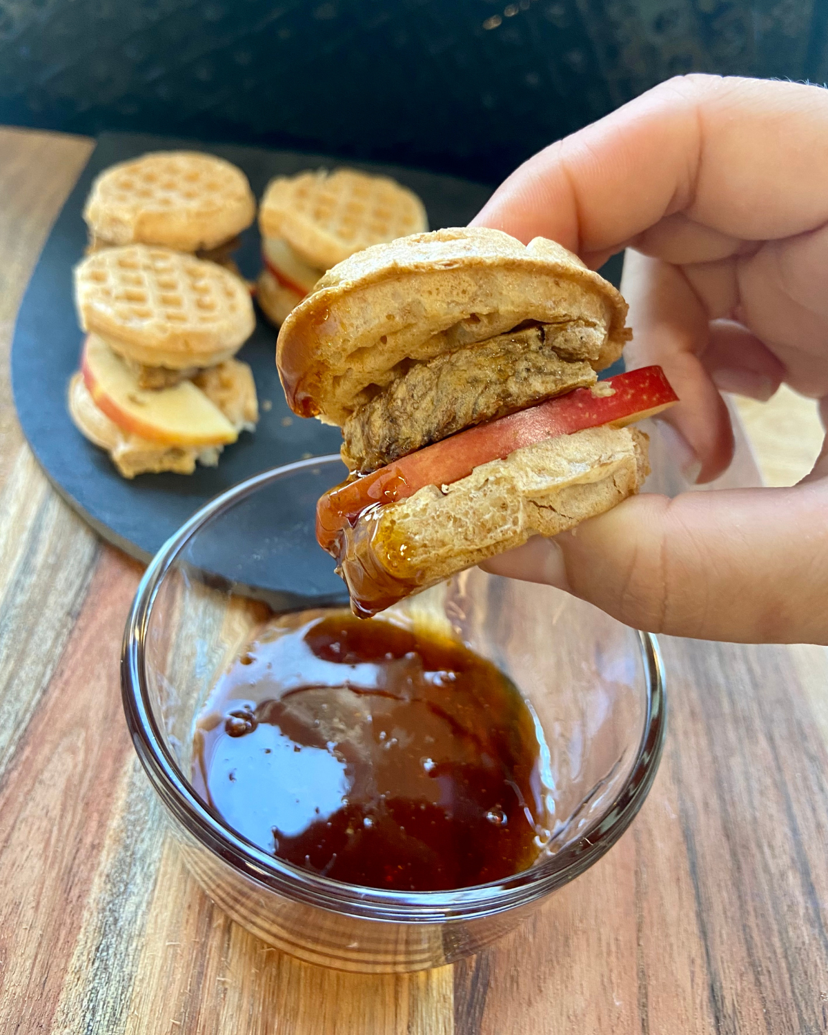 WAFFLE SLIDERS WITH ROSEMARY MAPLE