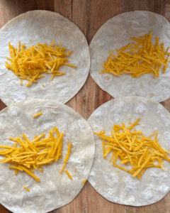 vegan cheese on tortillas