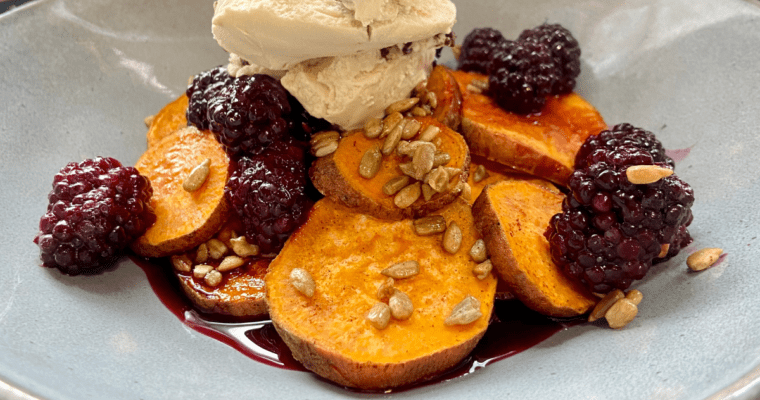 Rosemary Maple & Blackberry Silver Dollar Sweet Potatoes