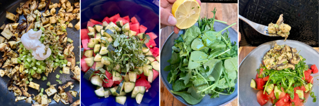 vegan seafood-inspired watermelon salad