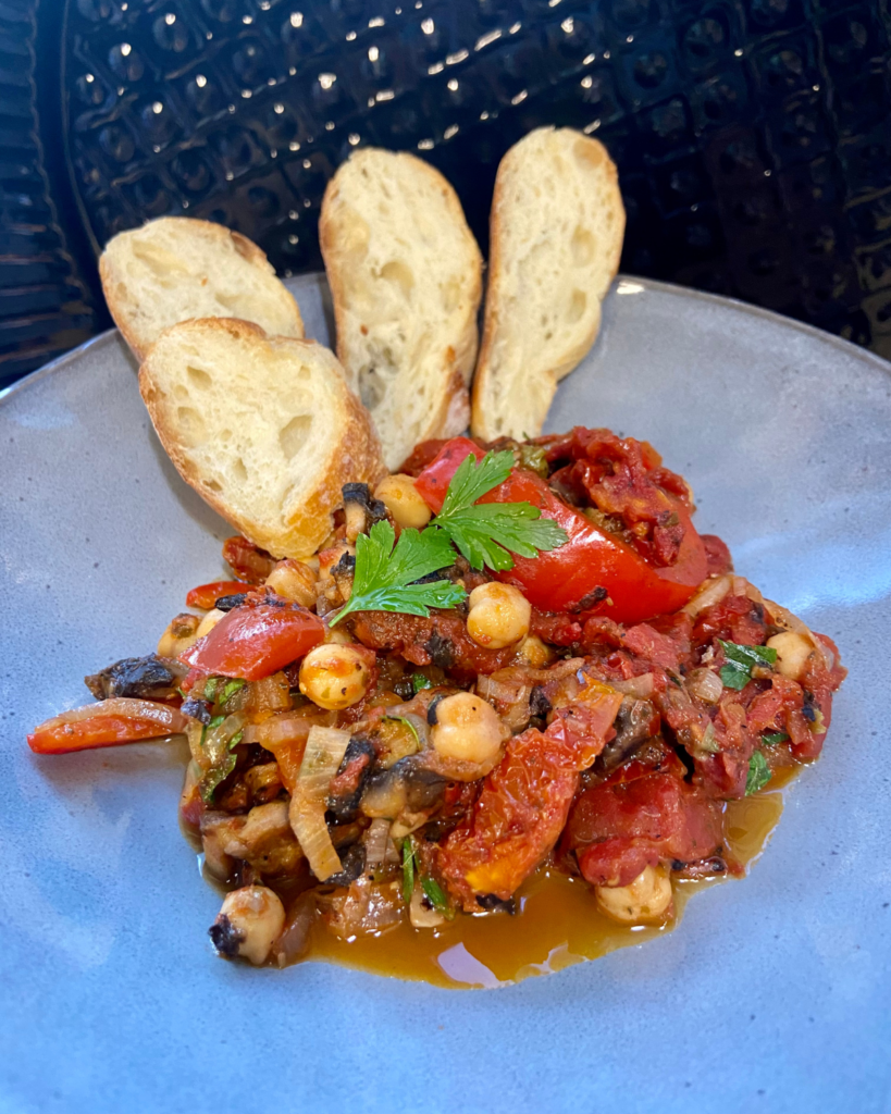 vegan Fra Diavolo served with bread