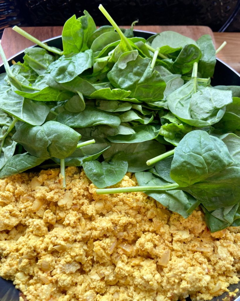 spinach for healthy vegan breakfast recipe