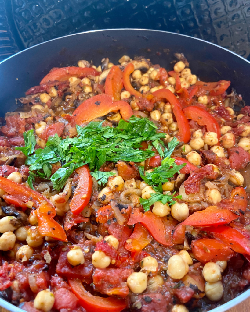 Vegan Seafood-inspired Fra Diavolo Sauce served with bread