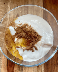 pumpkin spice vegan yogurt for healthy plant based recipe