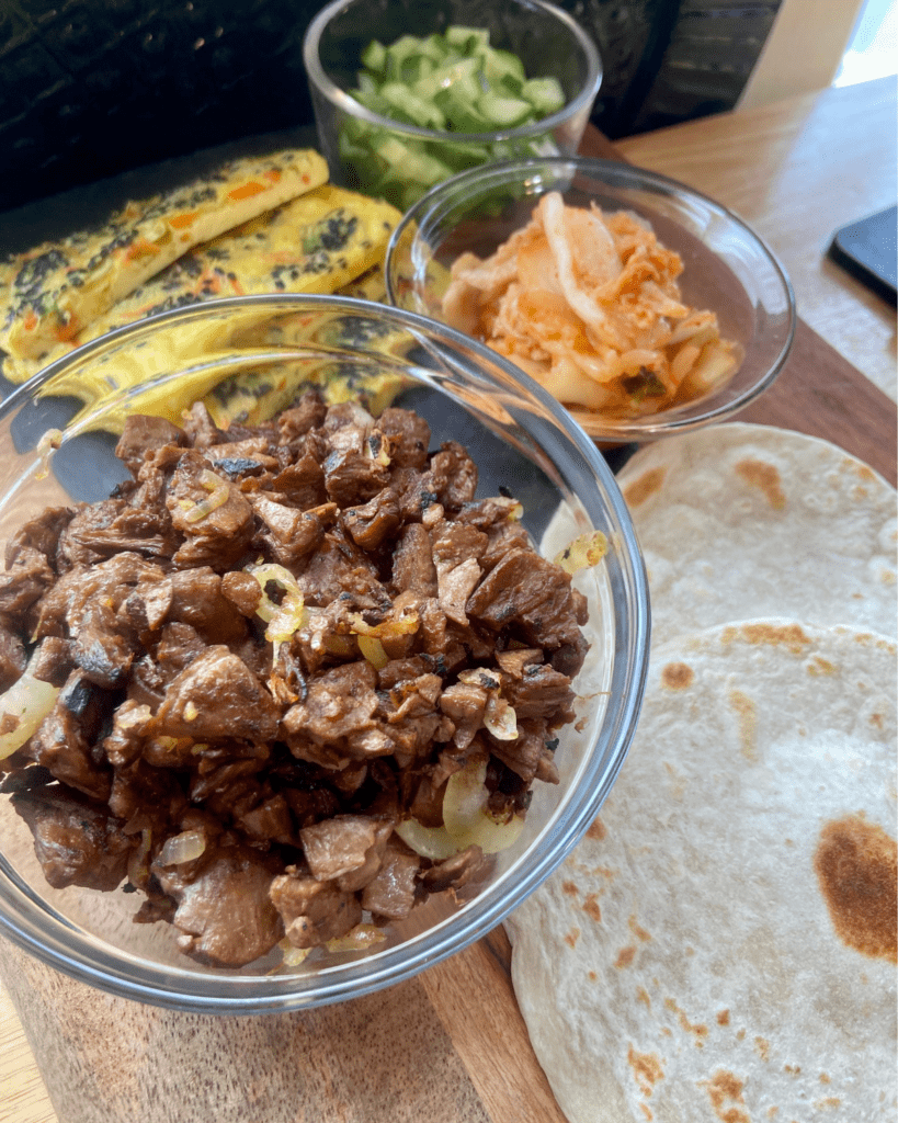 Vegan Steak and Eggs Breakfast Tacos