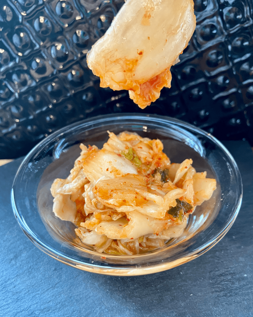 Kimchi for Vegan Steak and Eggs Breakfast Tacos