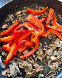 cooking peppers for vegan fra diavolo recipe