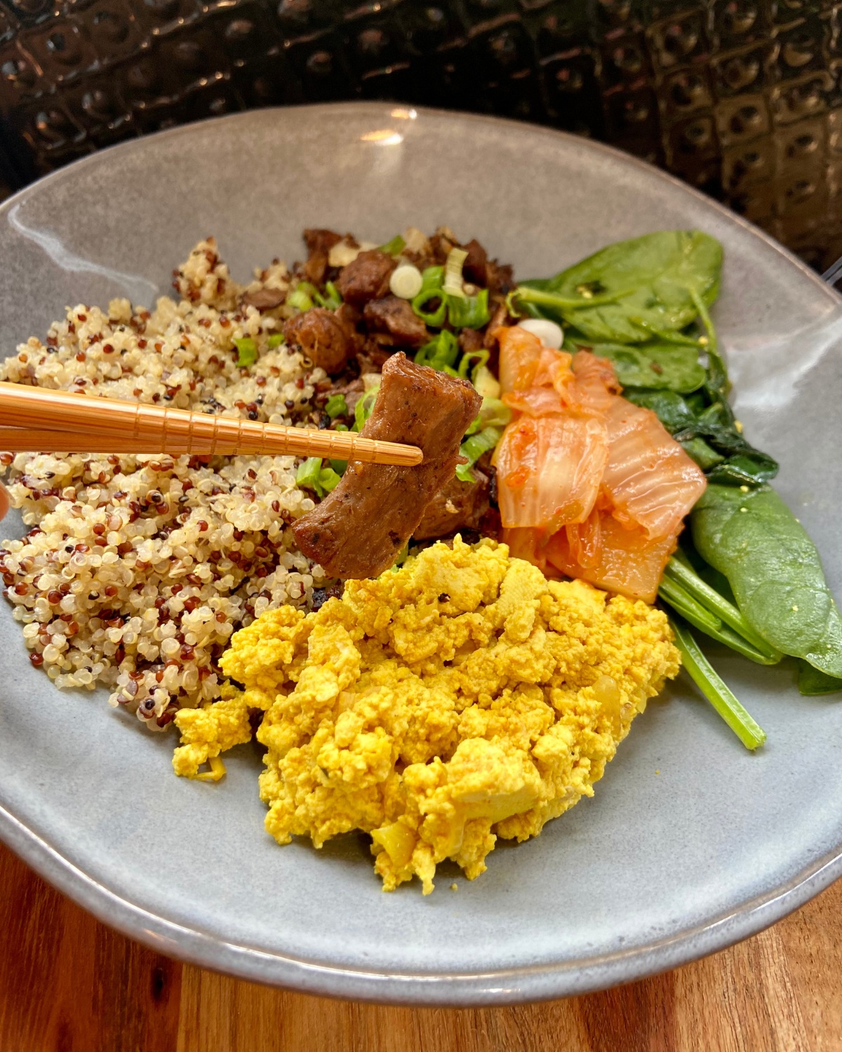 Vegan Steak and Eggs Protein Breakfast Bowl