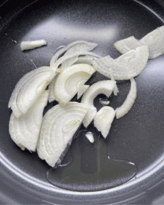 sliced onions for vegan breakfast recipe