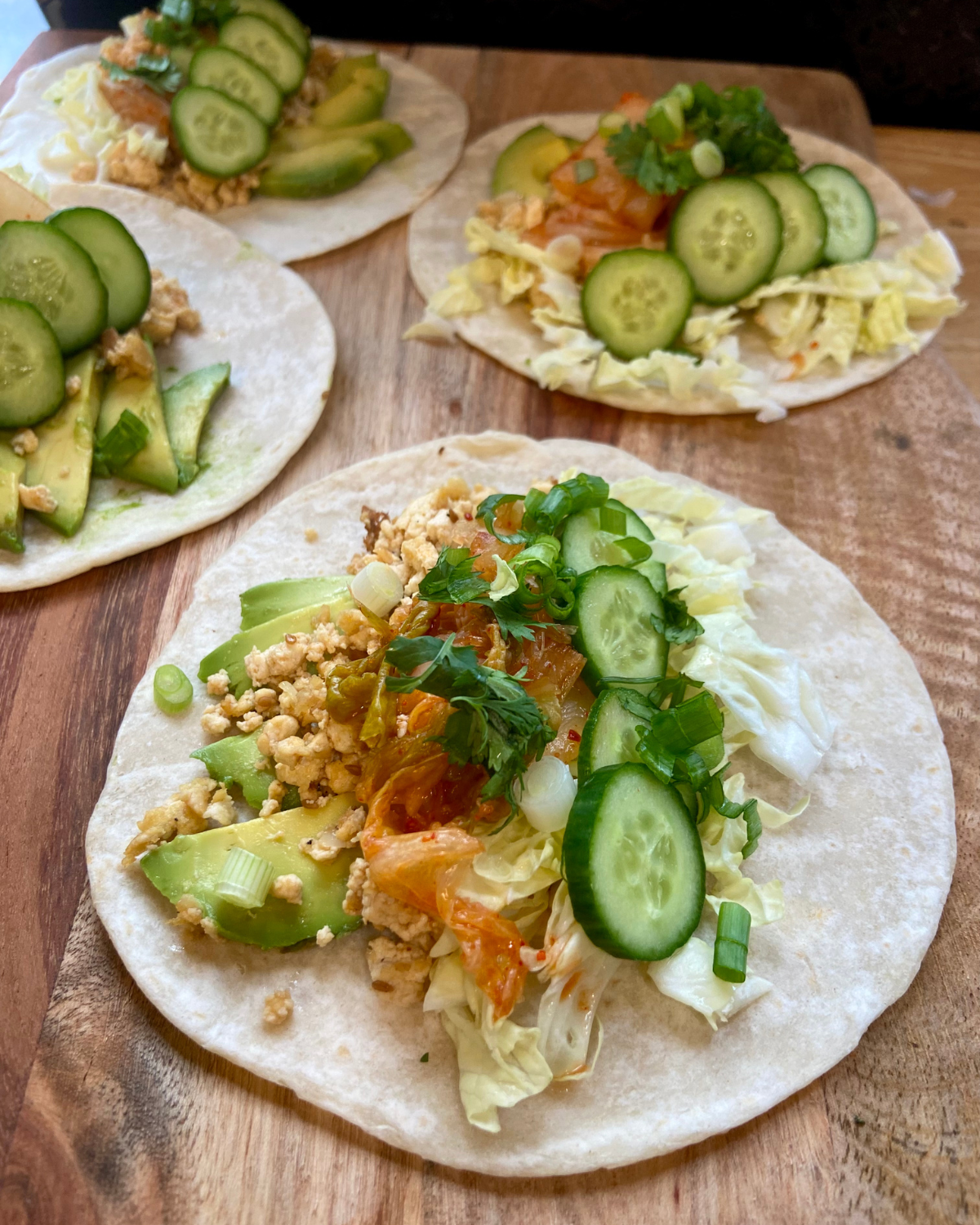 Miso Tofu Tacos with Kimchi