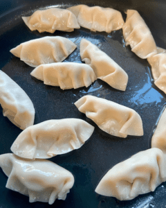 vegan butternut squash dumplings in oil