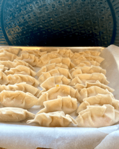 vegan butternut squash dumplings assembled