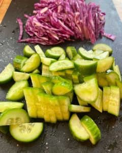 ingredients for Italian hoagie sandwich salad vegan recipe