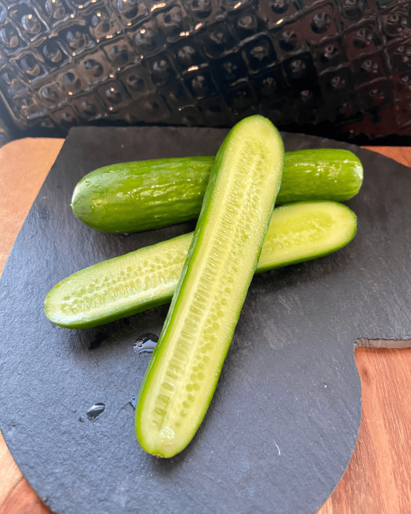 cucumbers for Italian hoagie sandwich salad vegan recipe