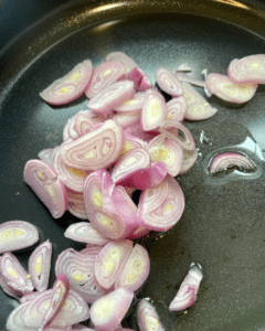 shallots for vegan seafood miso scampi with orzo recipe