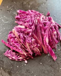 cabbage for Italian hoagie sandwich salad vegan recipe