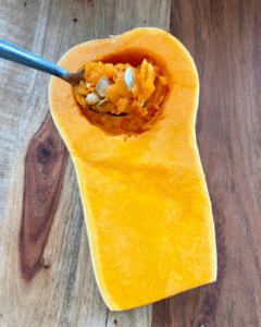 remove seeds from butternut squash