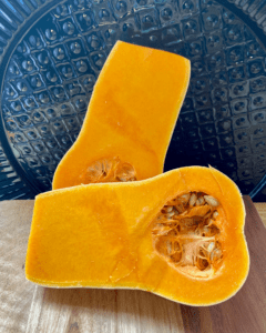 butternut squash cut in half