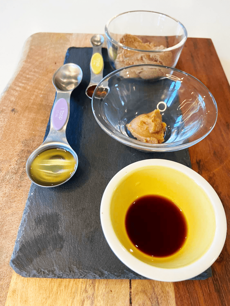 ingredients for miso caramel sauce