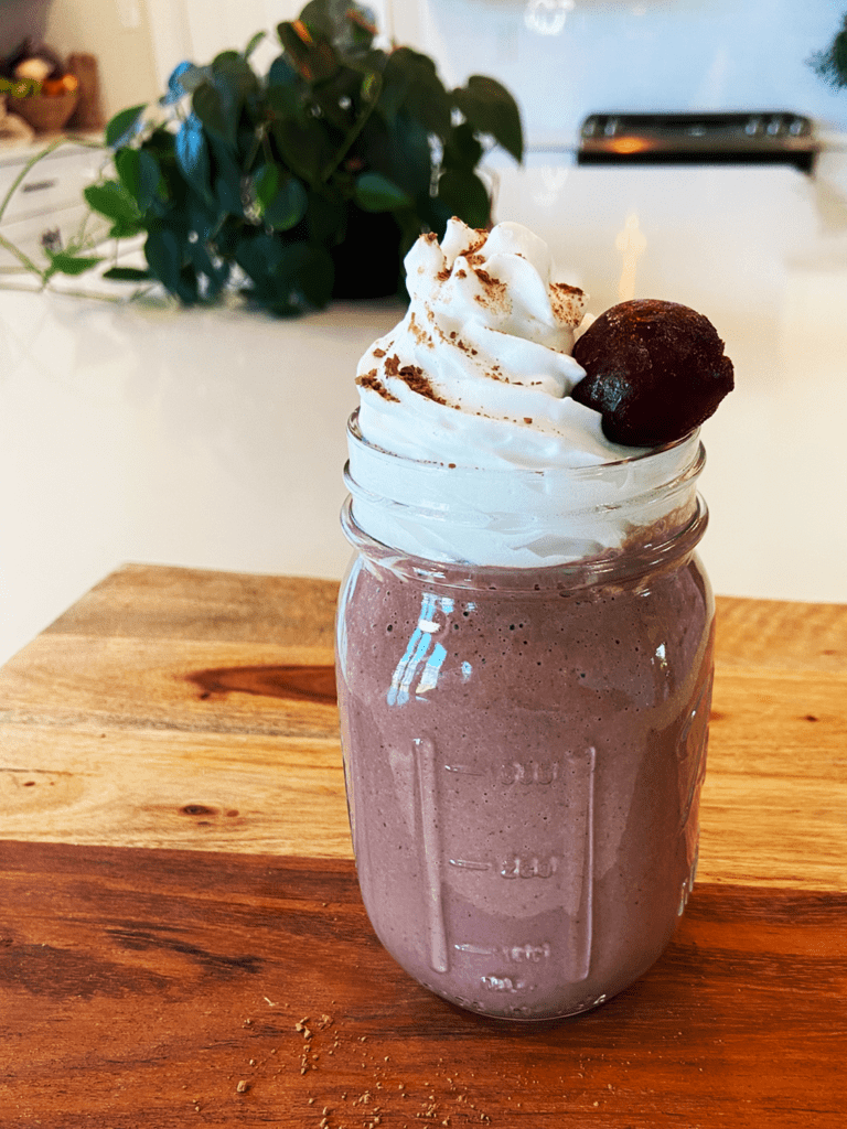 chocolate cherry dessert smoothie vegan recipe