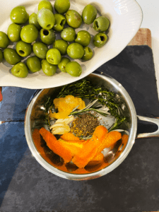 ingredients for marinated olives