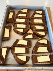 pumpernickel bread and vegan cheese