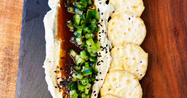 MISO CARAMEL AND WASABI SPREAD SNACK PLATE