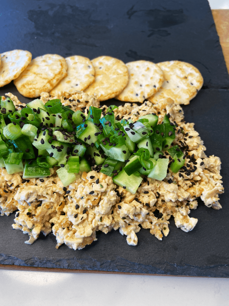 plating vegan spicy tuna snack plate recipe