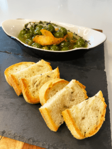 marinated olives and rosemary bread