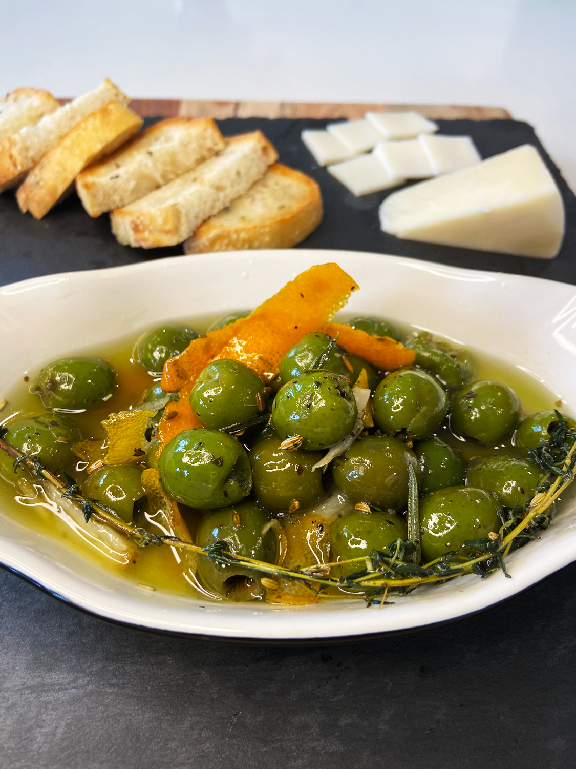 WARM MARINATED OLIVES FOR CHARCUTERIE BOARD