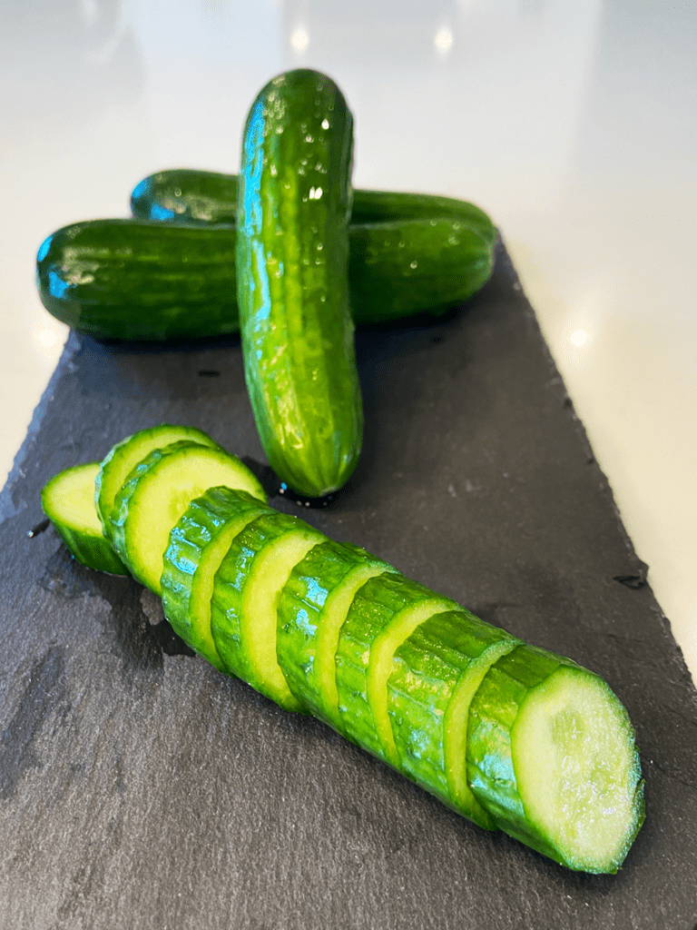 Persian cucumbers sliced