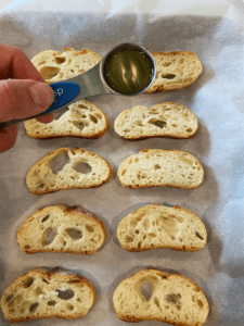 french baguette with olive oil