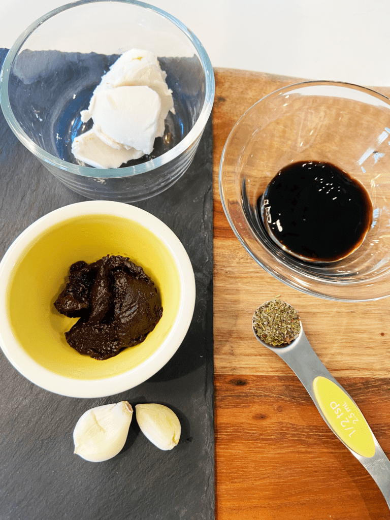 ingredients for vegan black garlic knots using pillsbury dough