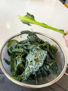 destemmed kale for beyond steak tips recipe