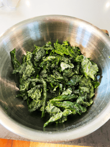 chopped kale in a bowl