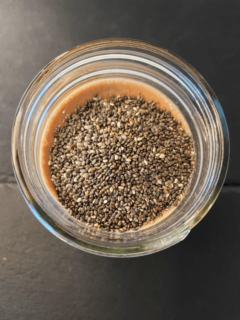 chia seeds for chia seed pudding recipe made with oat milk