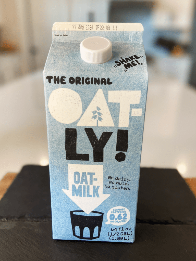 oat-ly oat milk for chia seed pudding recipe made with oat milk